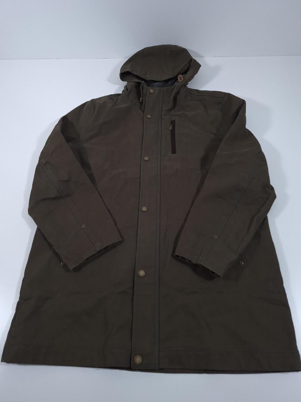 Pendleton Coat Mens L Brown Canvas Hooded Wool Lined Parka Full Zip Outdoor